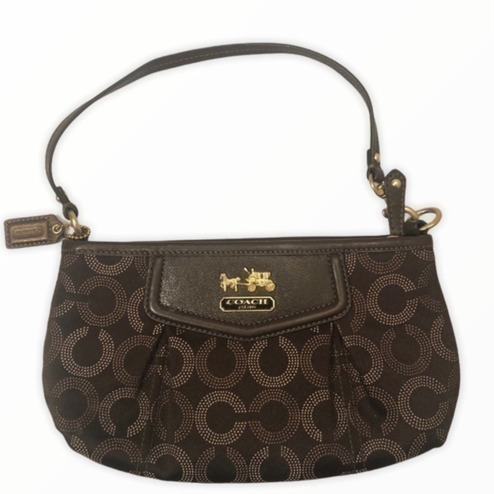 Coach Madison brown op c wristlet mini bag